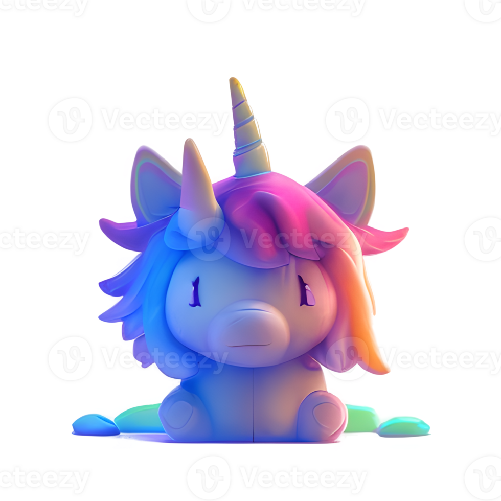 carino unicorno arcobaleno colorato generato ai png