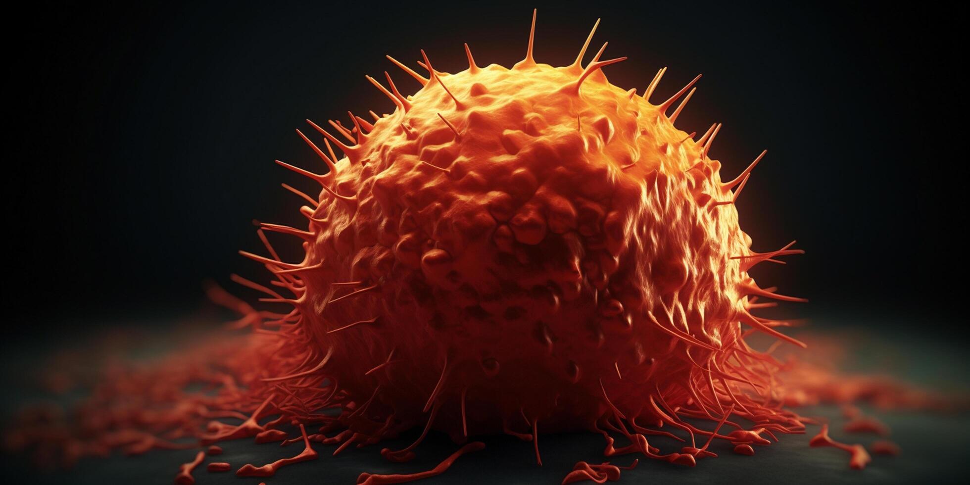 Exploring the Intricacies of Cellular Life A Mesmerizing 3D Illustration Showcasing the Microscopic World of Cancer Cells photo