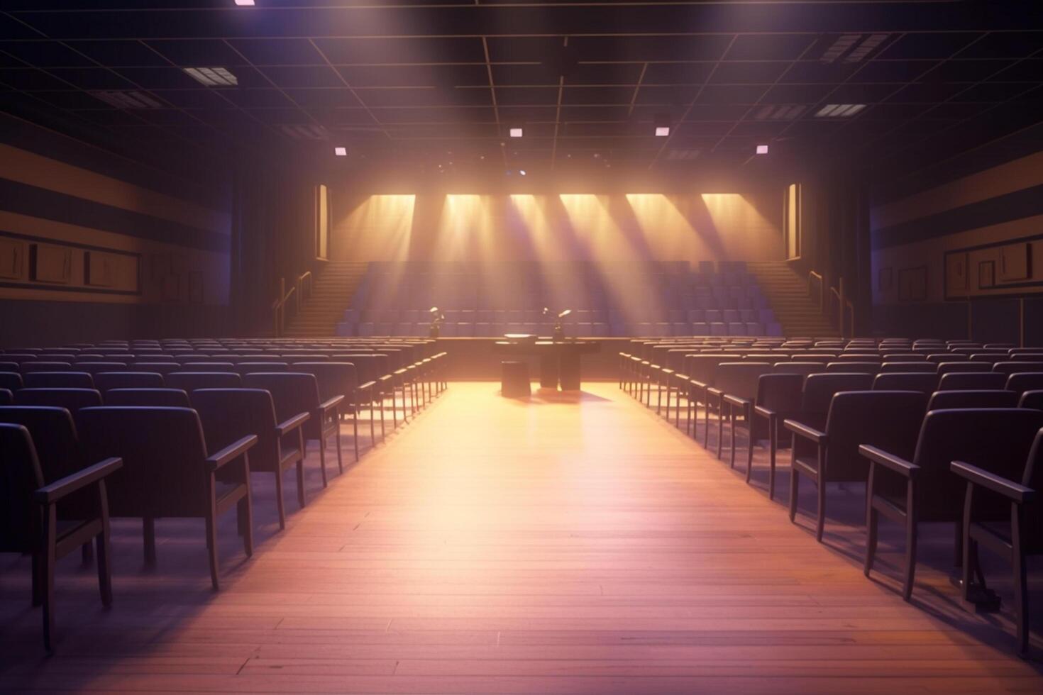 Echoes of the Past An Empty Auditorium Waiting to be Filled with Memories AI generated photo