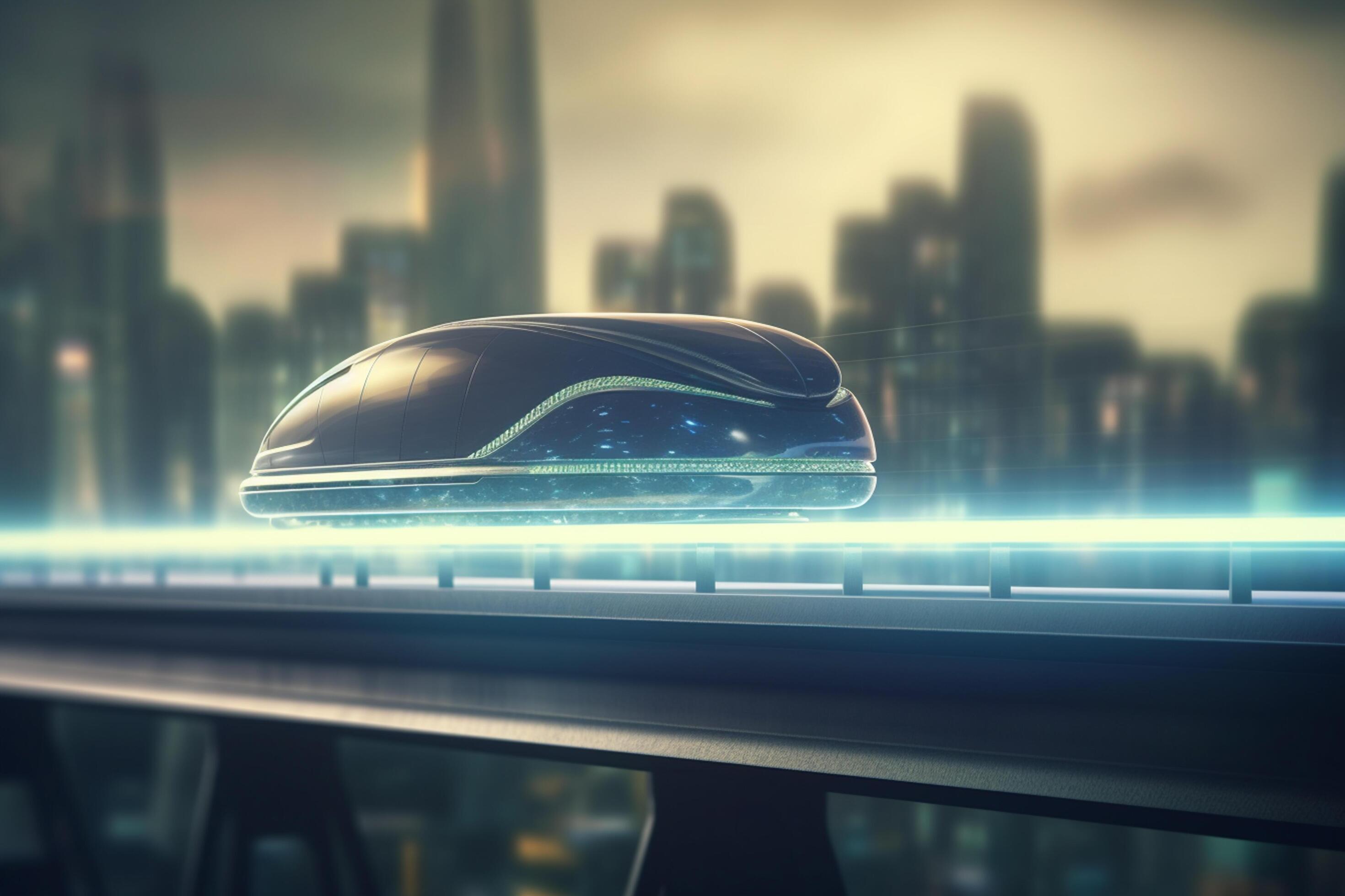 The Future City of Magnetic Levitation High-Tech and Eco-Friendly  Transportation AI generated 24061154 Stock Photo at Vecteezy