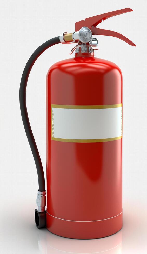 Isolated Fire Extinguisher on White Background - Essential Safety Equipment for Emergencies photo