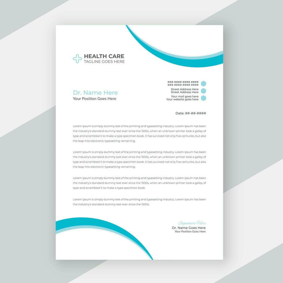 Medical doctor letterhead design healthcare template vector