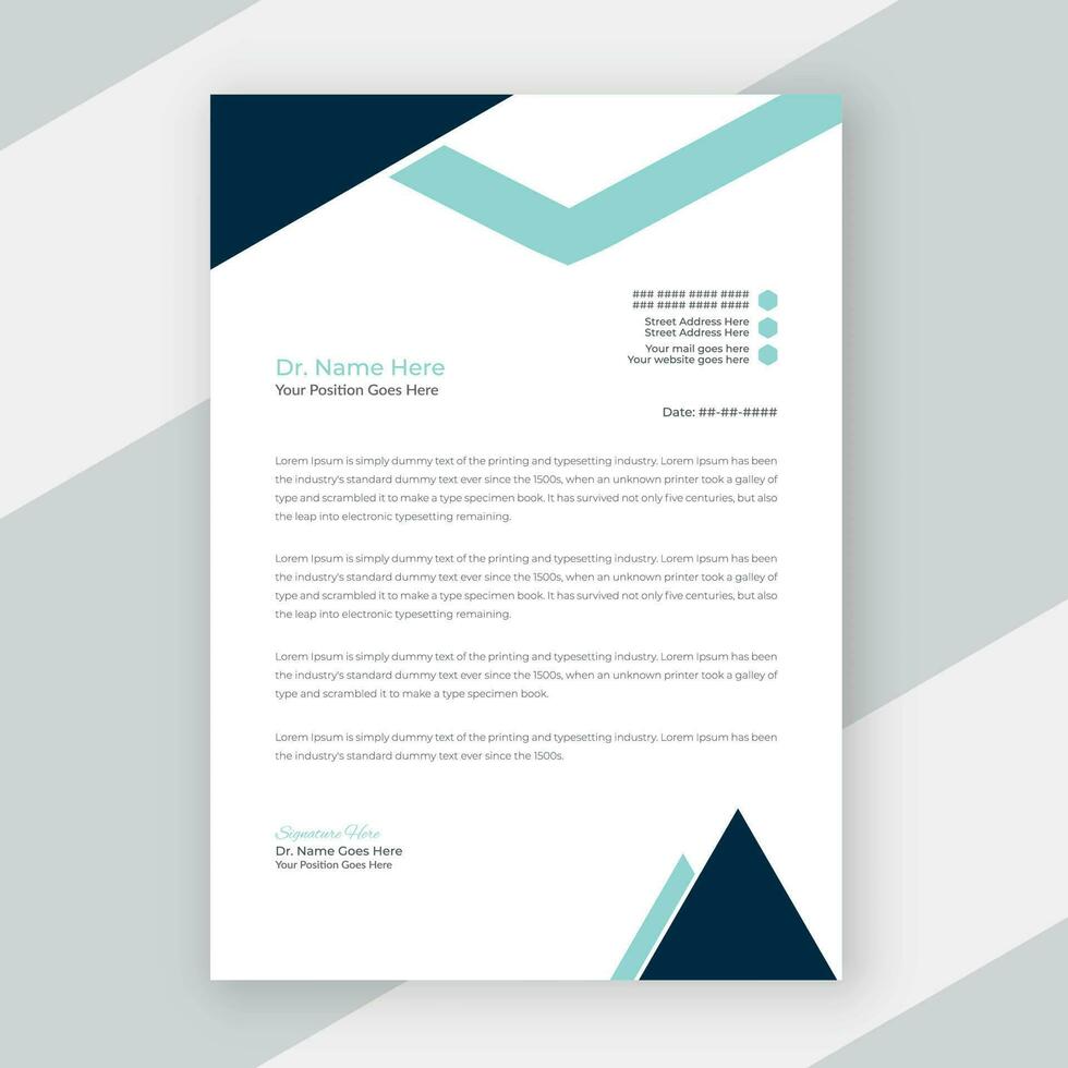 Modern medical doctor healthcare service letterhead design template vector