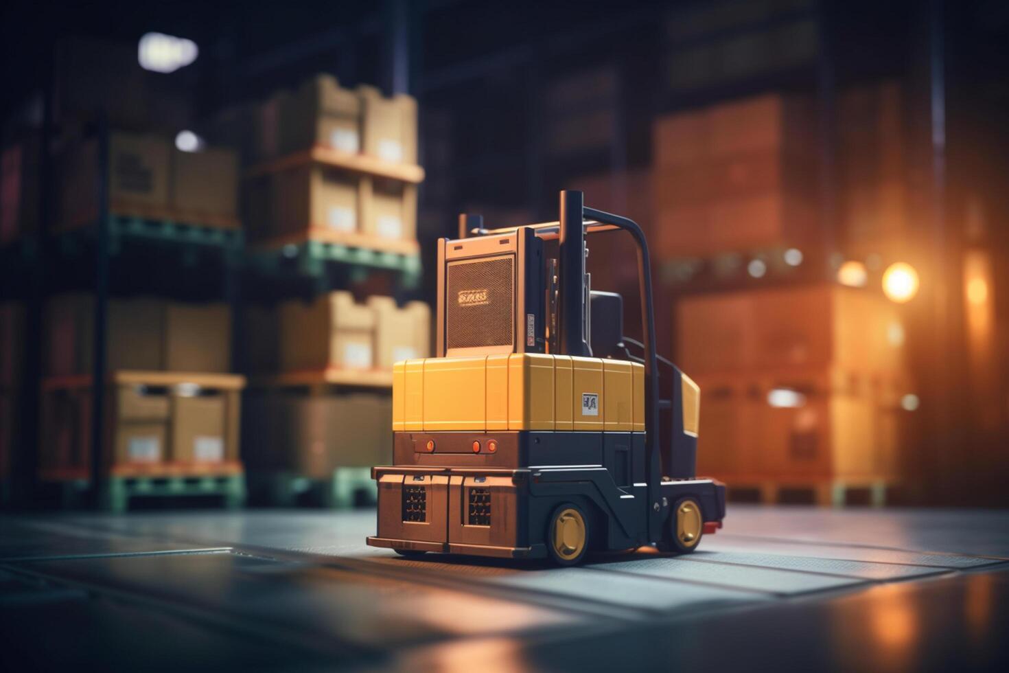 Smart Warehouses of the Future AI-Controlled Forklifts at Work photo