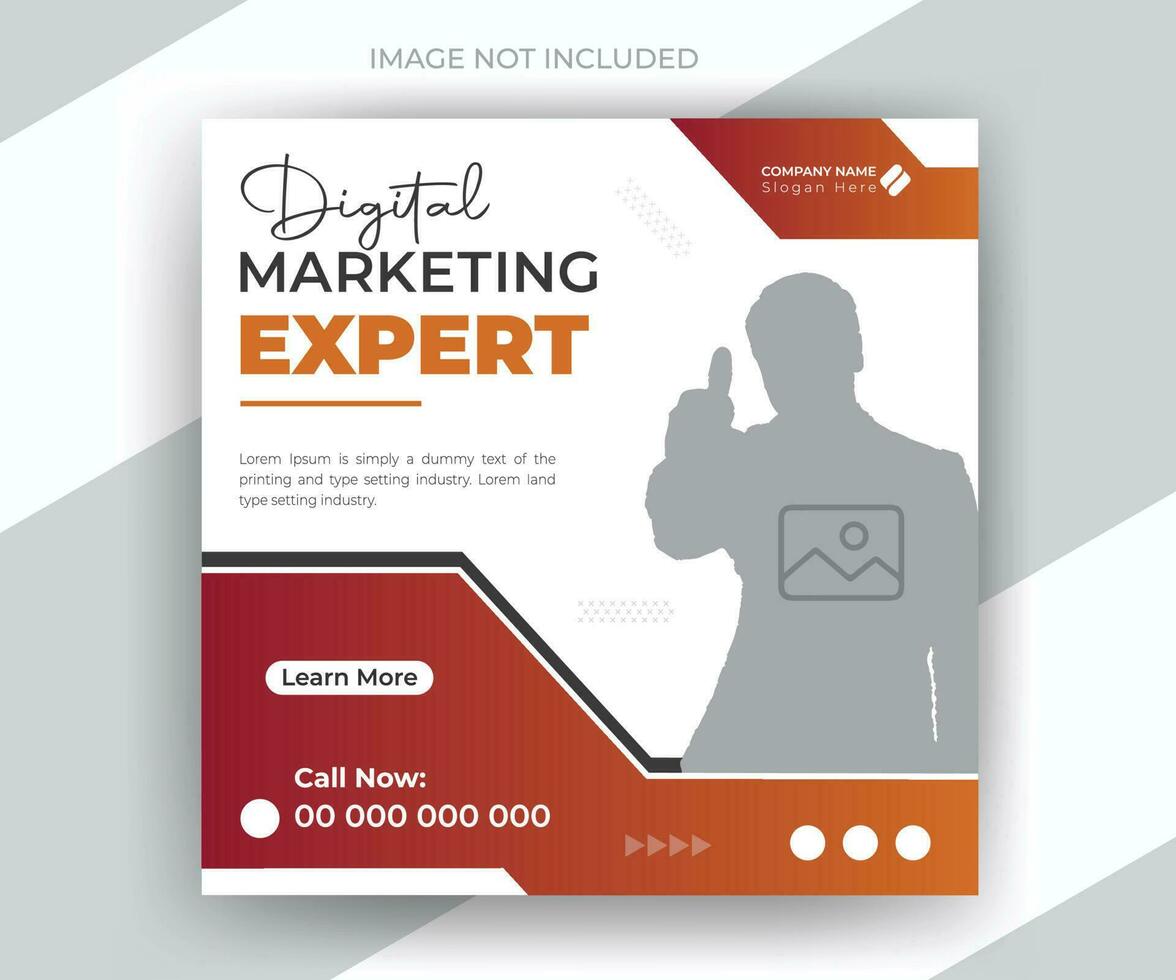 Digital marketing expert social media post and web banner design template vector