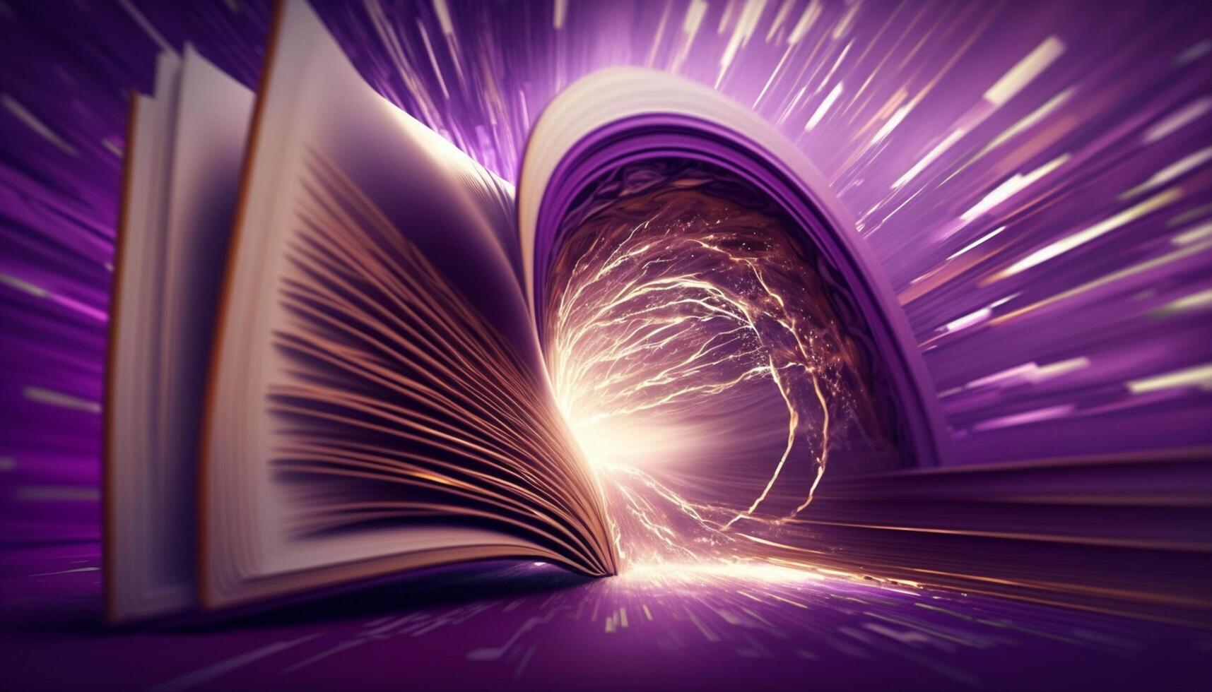 Pages Unbound A Portal to Another Dimension Revealed Through Flying Book Pages photo