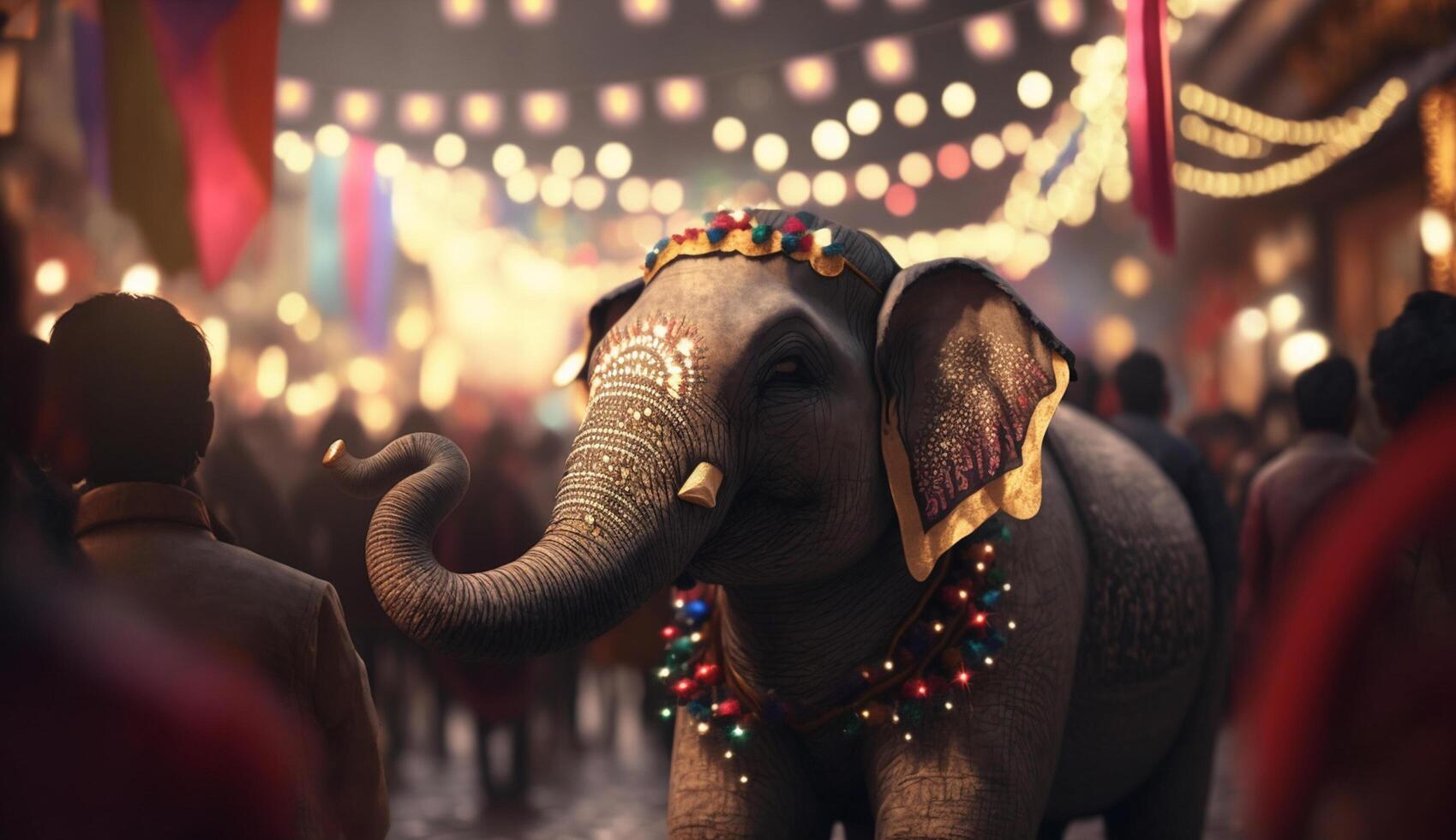 The Golden Adorned Indian Elephant A Majestic Display of Culture and Tradition photo