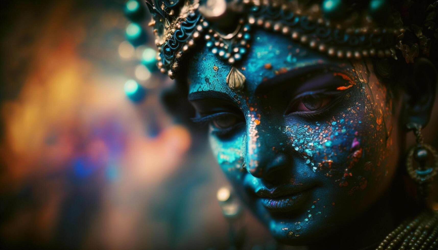 Serene Portrait of Lord Krishna, the God of Love and Compassion photo