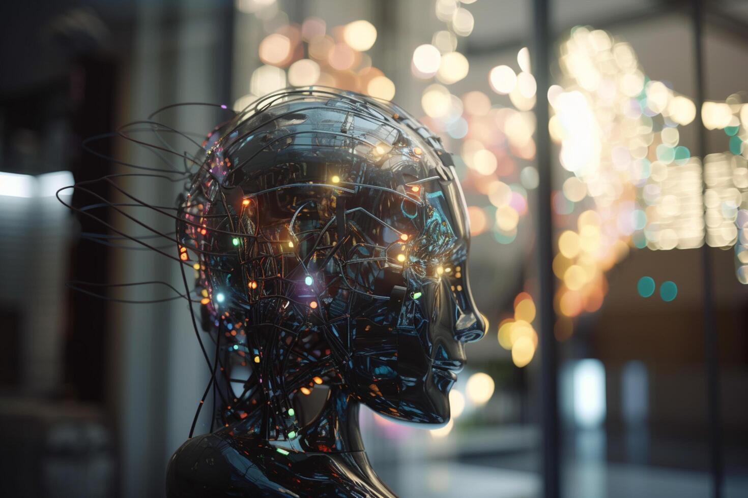 AI-Powered Architecture Illustrating the Future of Industry Control with AI photo
