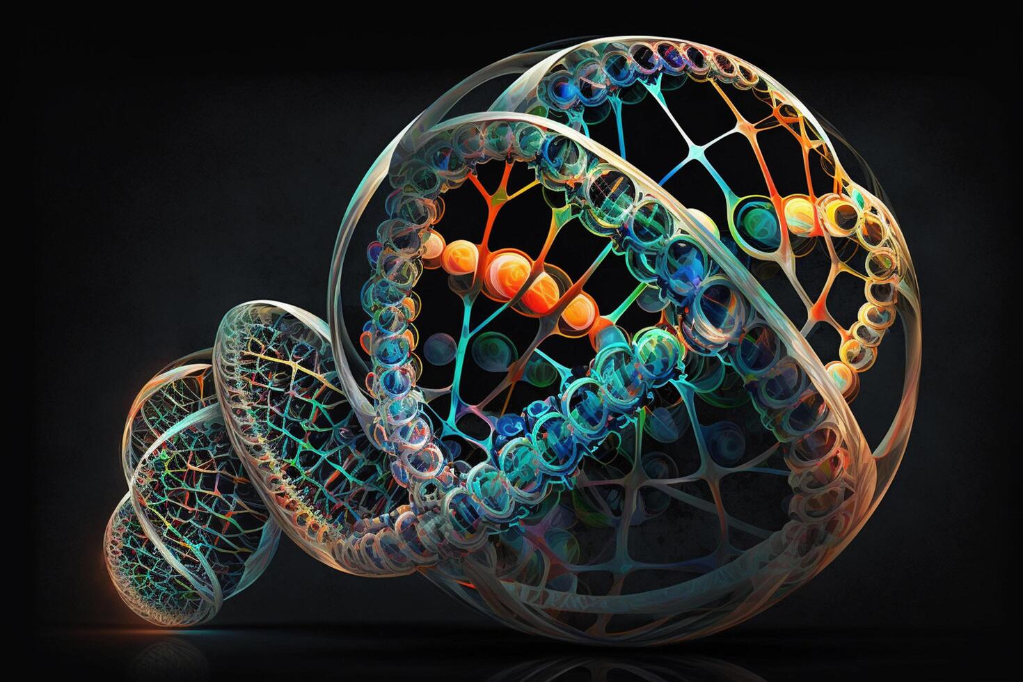 DNA structure with black background photo