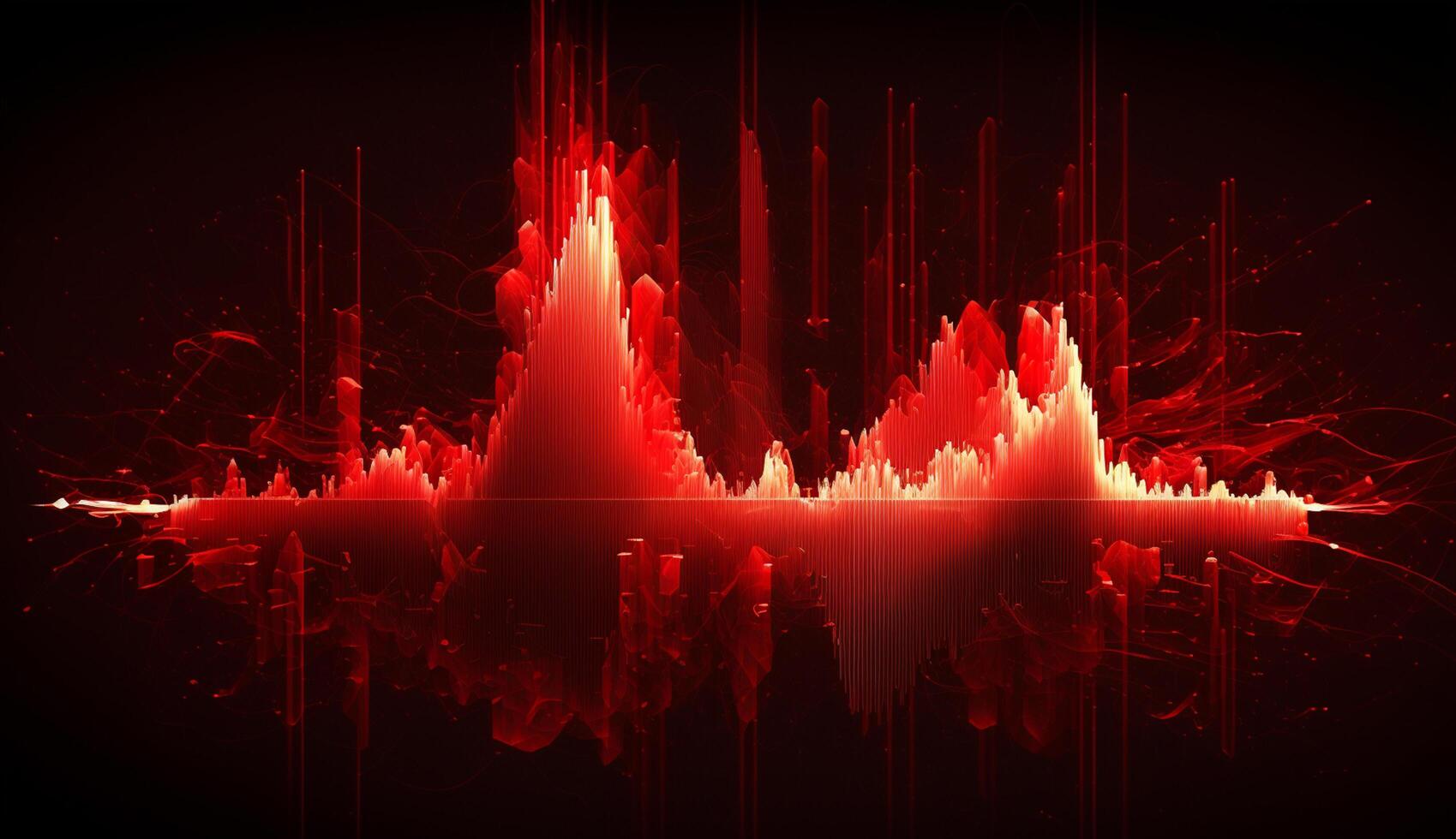 Ruby Radiance Abstract Red Frequencies on Dark Background photo