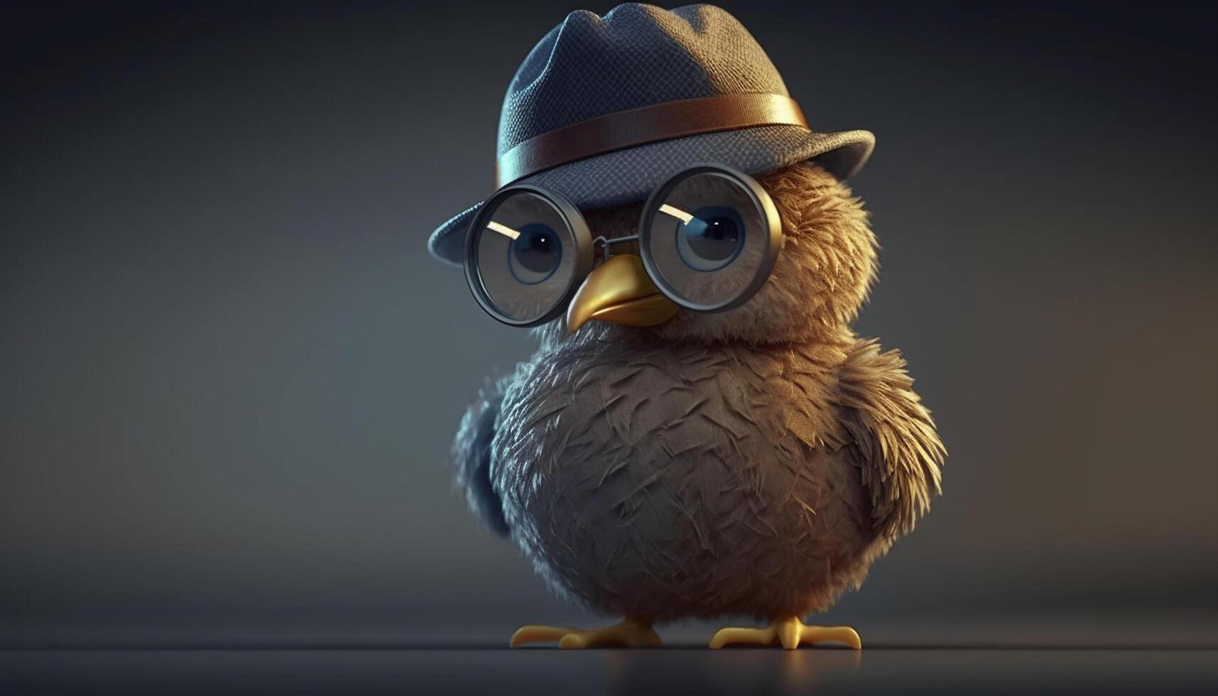 The Chicken Detective A Funny Hen with Hat and Glasses photo