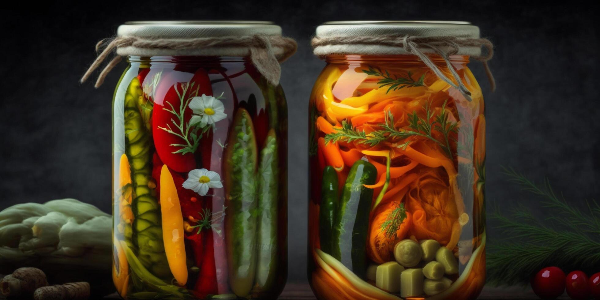 tradicional ruso en escabeche vegetales un consagrado comida preservación técnica ai generado foto