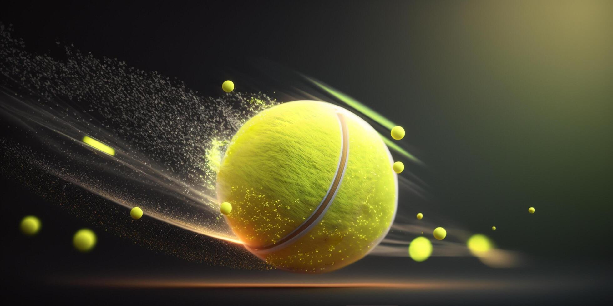 volador dinámica tenis pelota en movimiento ai generado ilustración foto