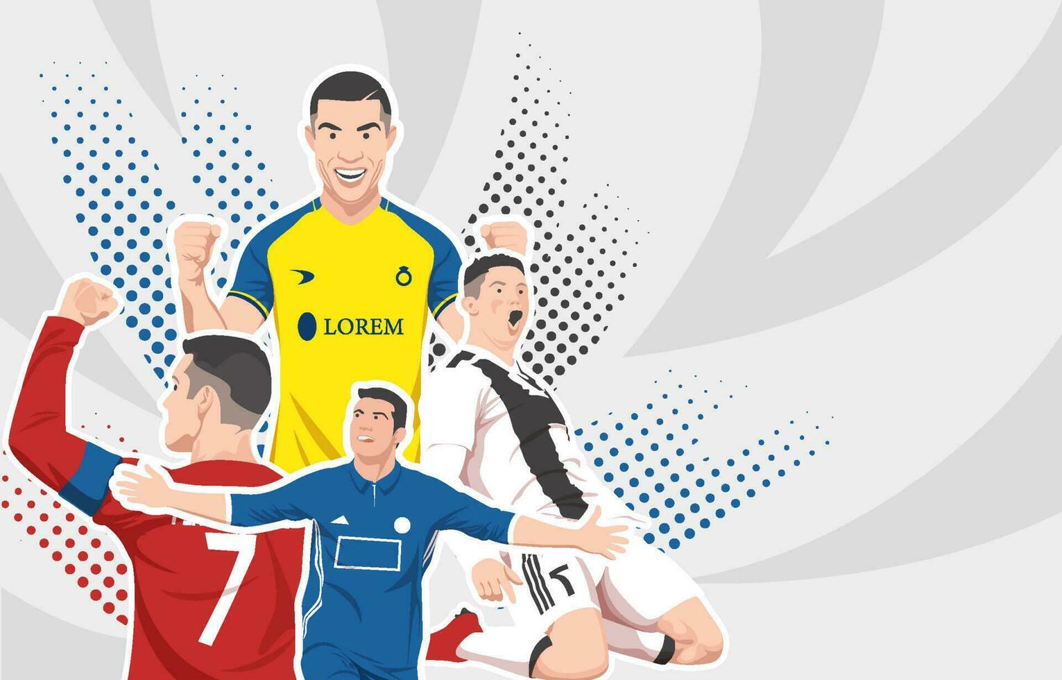 Soccer Super Player Wearing Different Jersey vector