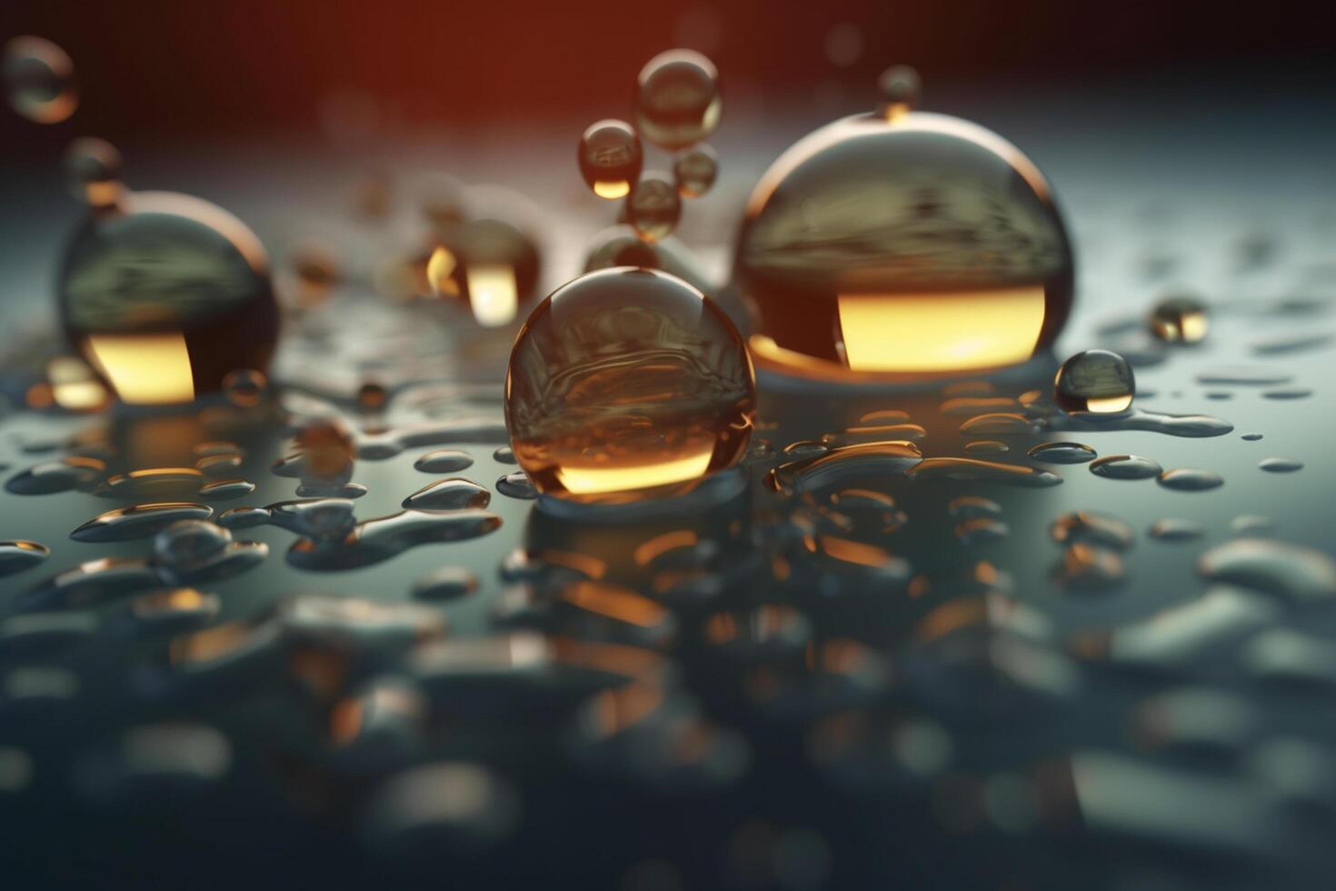 Vibrant 3D illustration depicting the microscopic process of hydrolysis photo