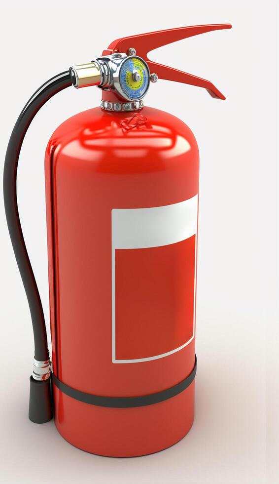 Isolated Fire Extinguisher on White Background - Essential Safety Equipment for Emergencies photo