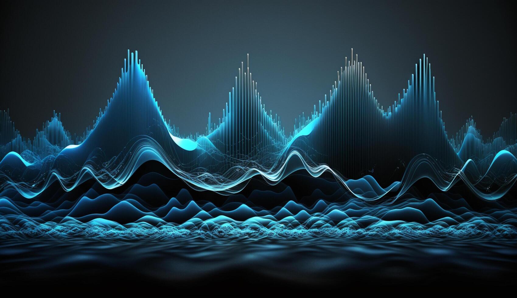 azul frecuencias un resumen exploración de sonido y ligero ai generado foto