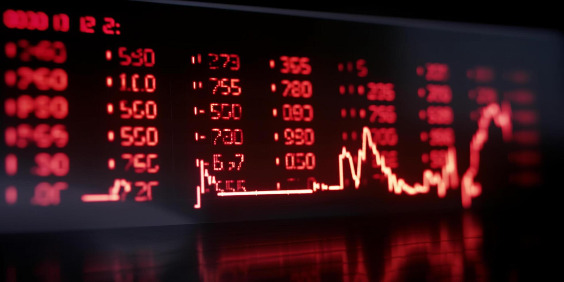 Financial Meltdown Stock Ticker with Cryptic Symbols and System Failure photo