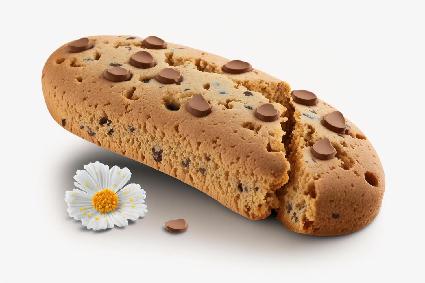 disfrutar el crujiente textura y auténtico gusto de italiano biscotti galletas en un blanco antecedentes ai generado foto