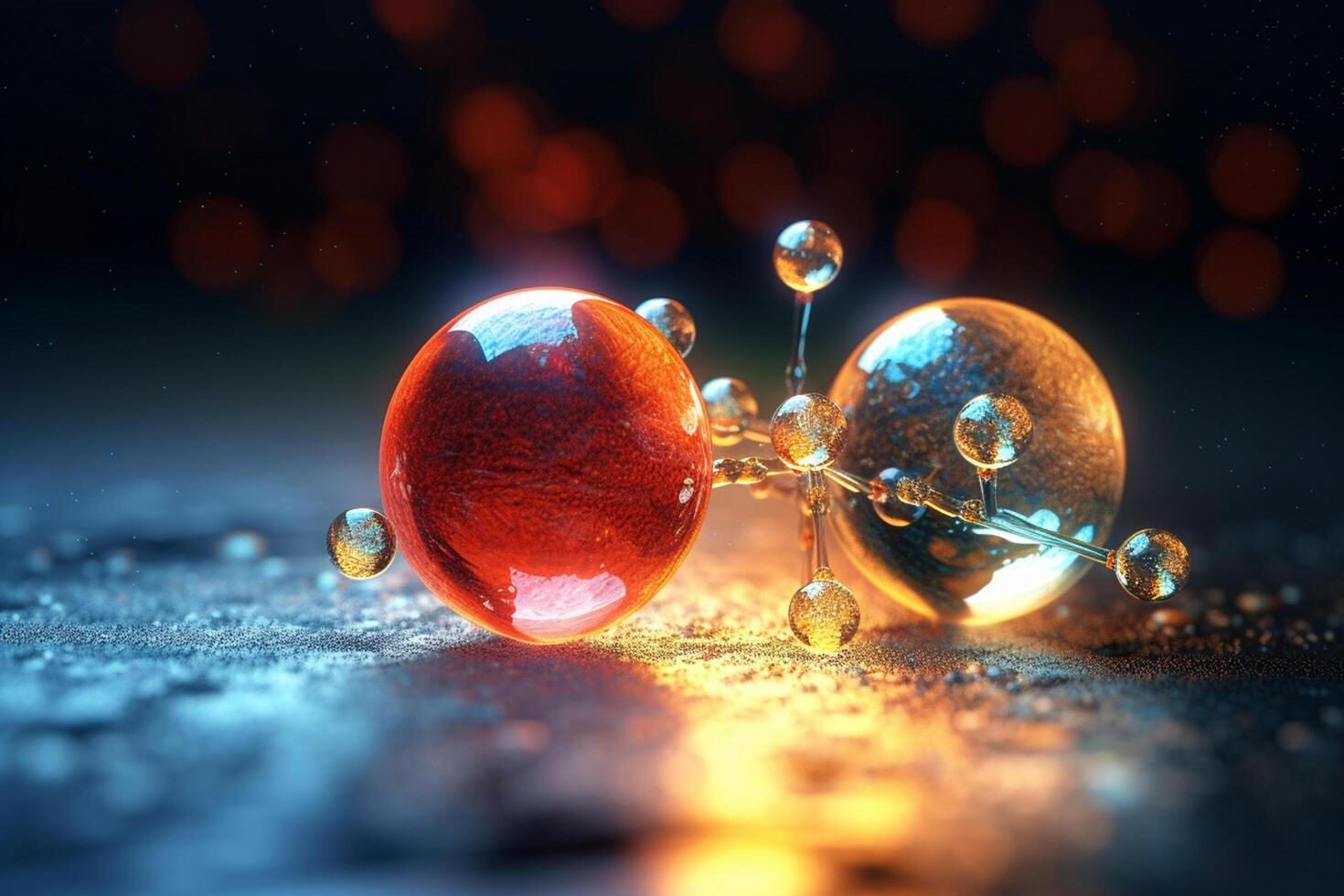 Colorful 3D Illustration depicting Molecular Level Oxygen Reduction Process photo