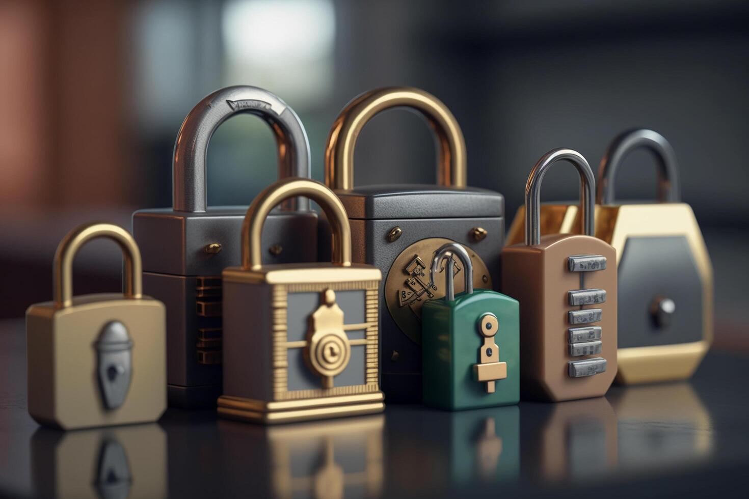 Intertwined Security Locks in Abstract 3D Rendering photo