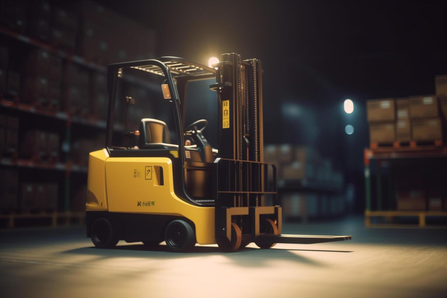 Smart Warehouses of the Future AI-Controlled Forklifts at Work photo