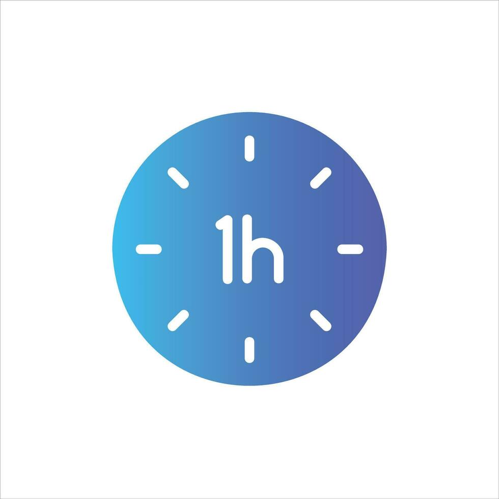 one hour in flat design style vector