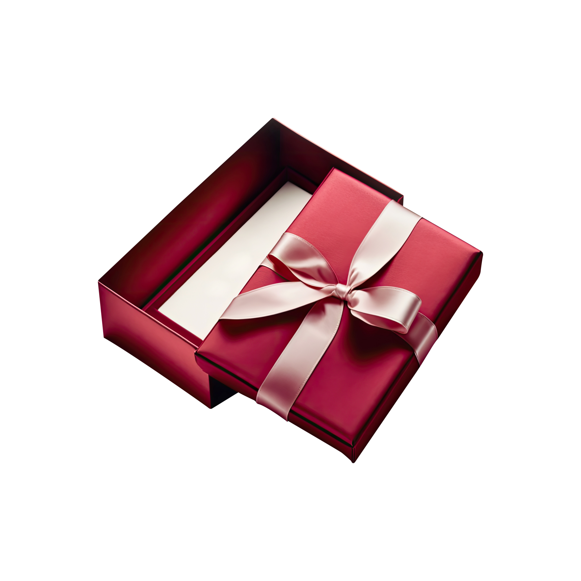 3D Render of Open Gift Box With Pink Bow Ribbon Icon. 24062663 PNG