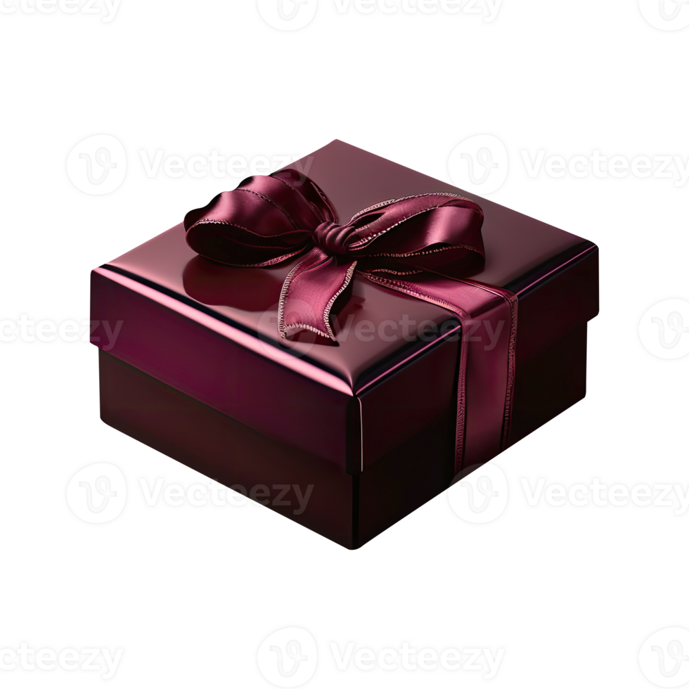 3D Render of Matte Red And Brown Gift Box With Bow Ribbon Icon. png