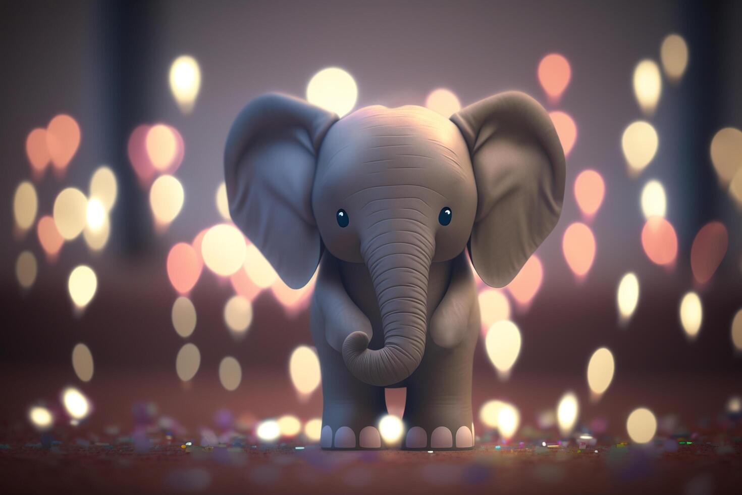 A Cute Little Elephant with Hearts for Valentine's Day photo