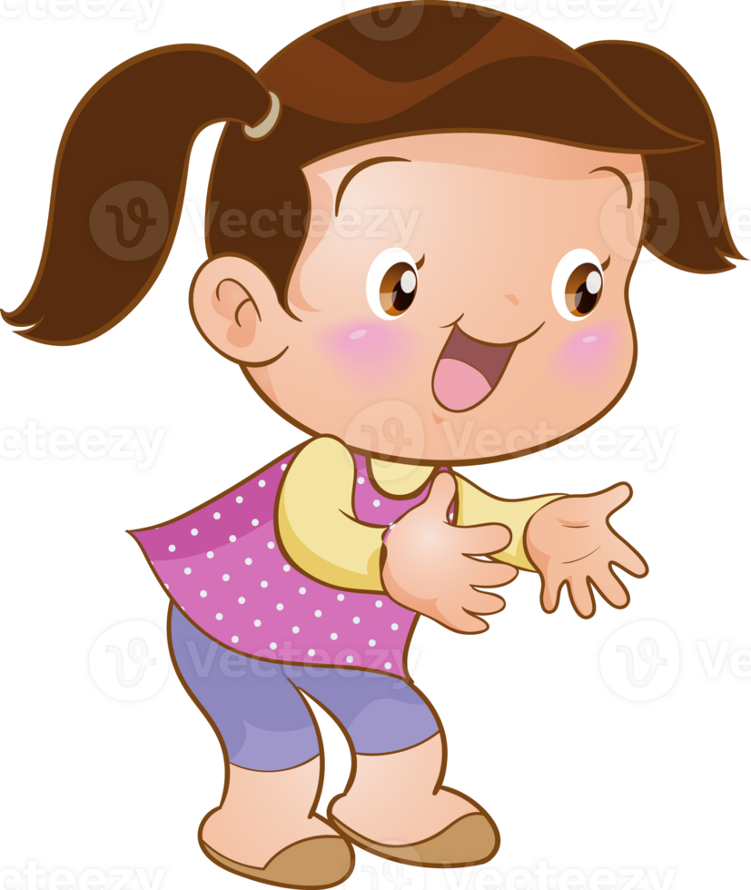 cute little children girl or kids cartoon character png
