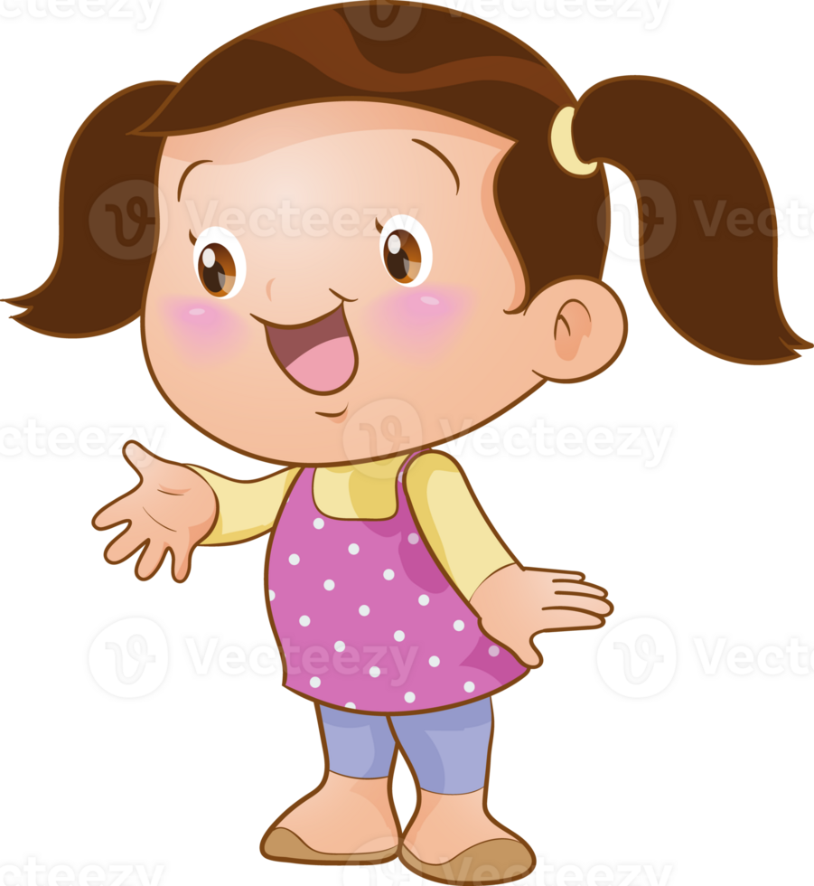 cute little children girl or kids cartoon character png