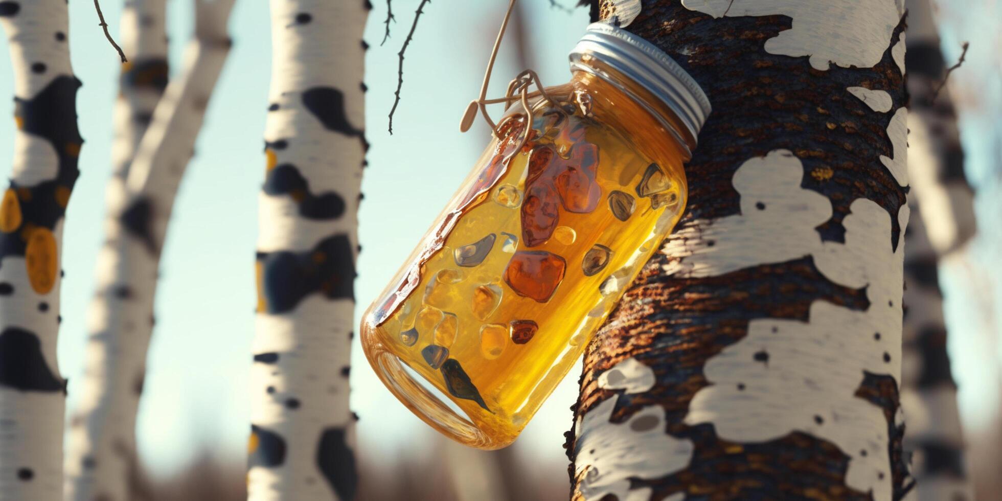 Picture of a Bottle of Traditional Russian Birch Sap photo