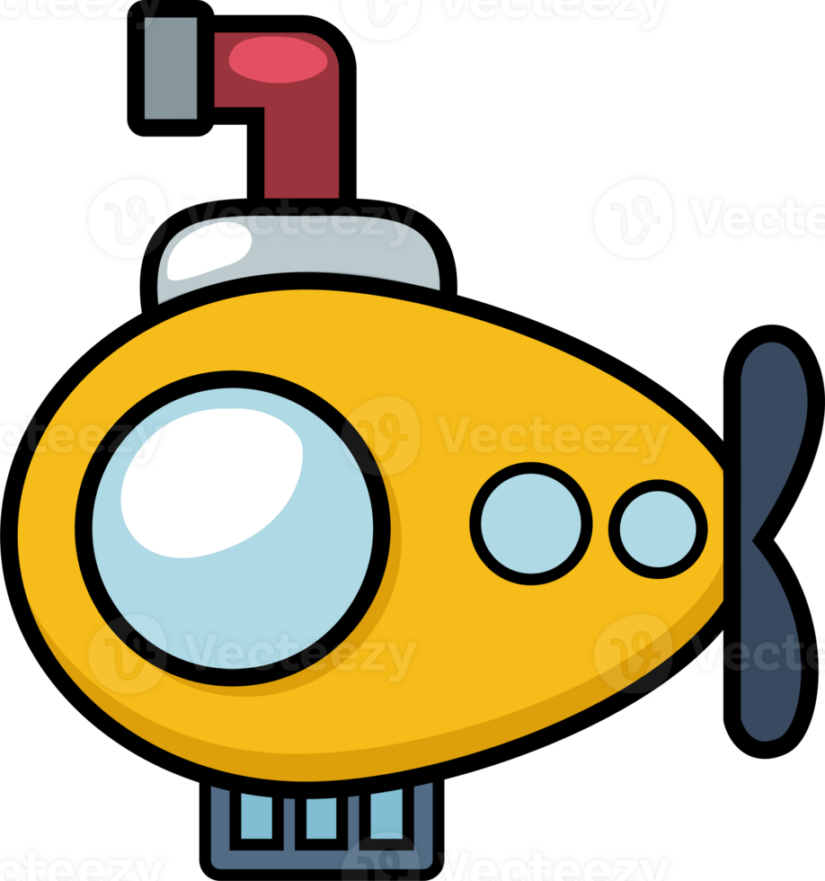 cartoon submarine outline png