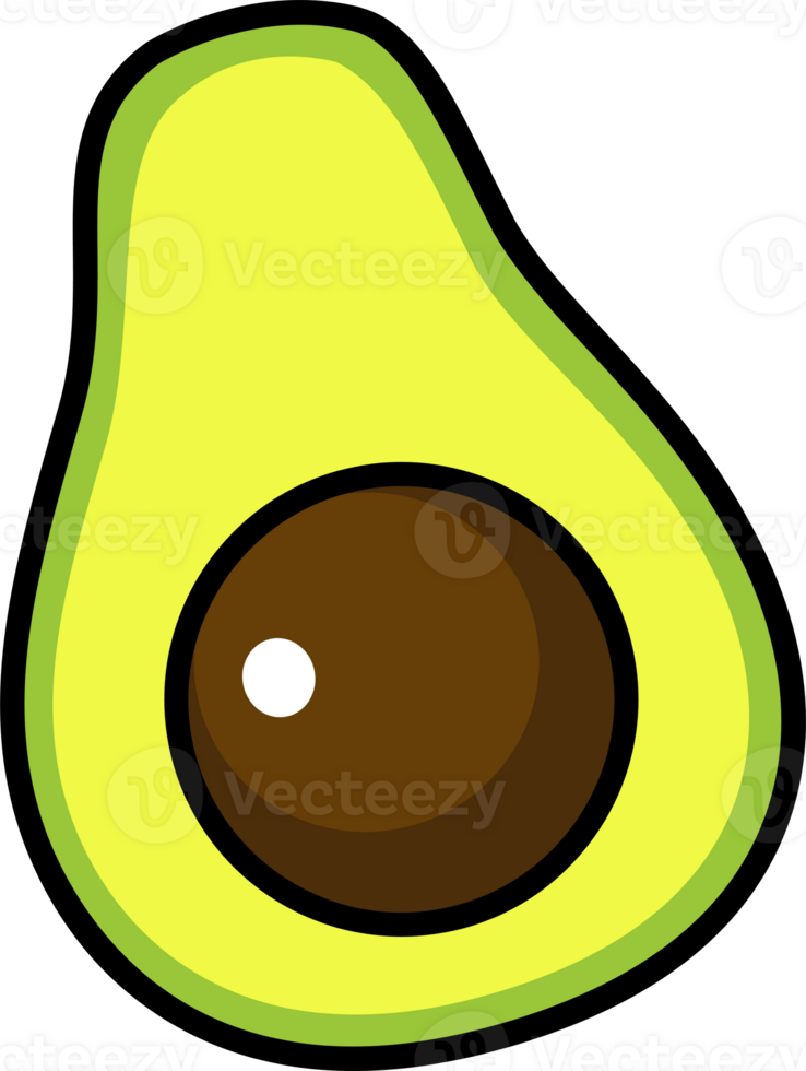 cartoon avocado outline png