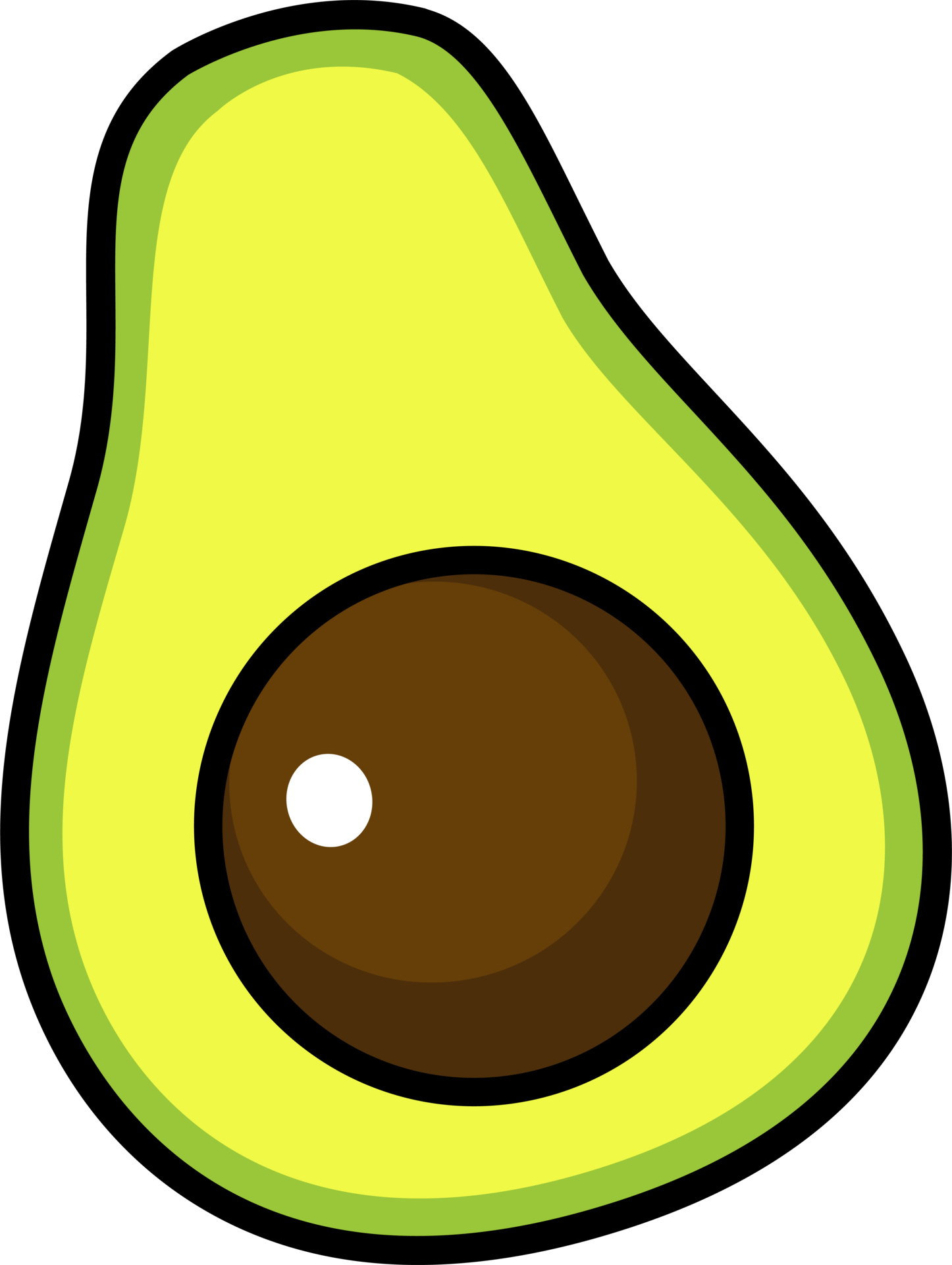 cartoon avocado outline 24063007 PNG