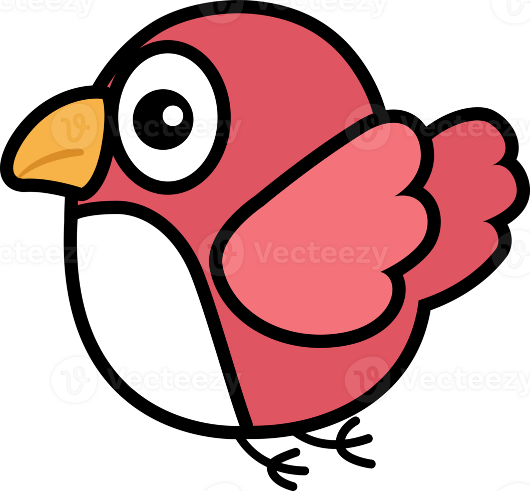 Hand drawn bird character png