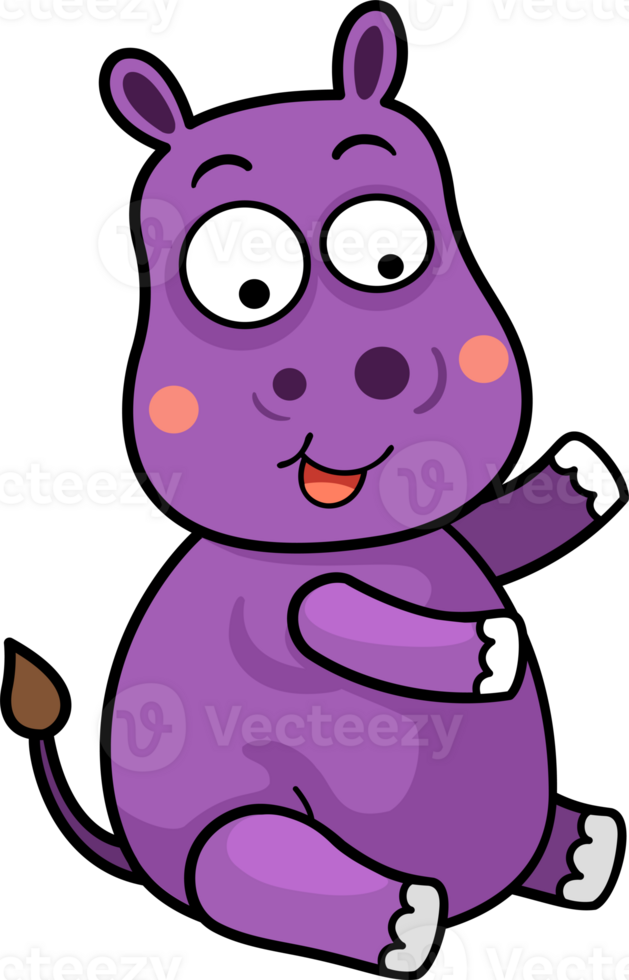 cartoon hippo outline png