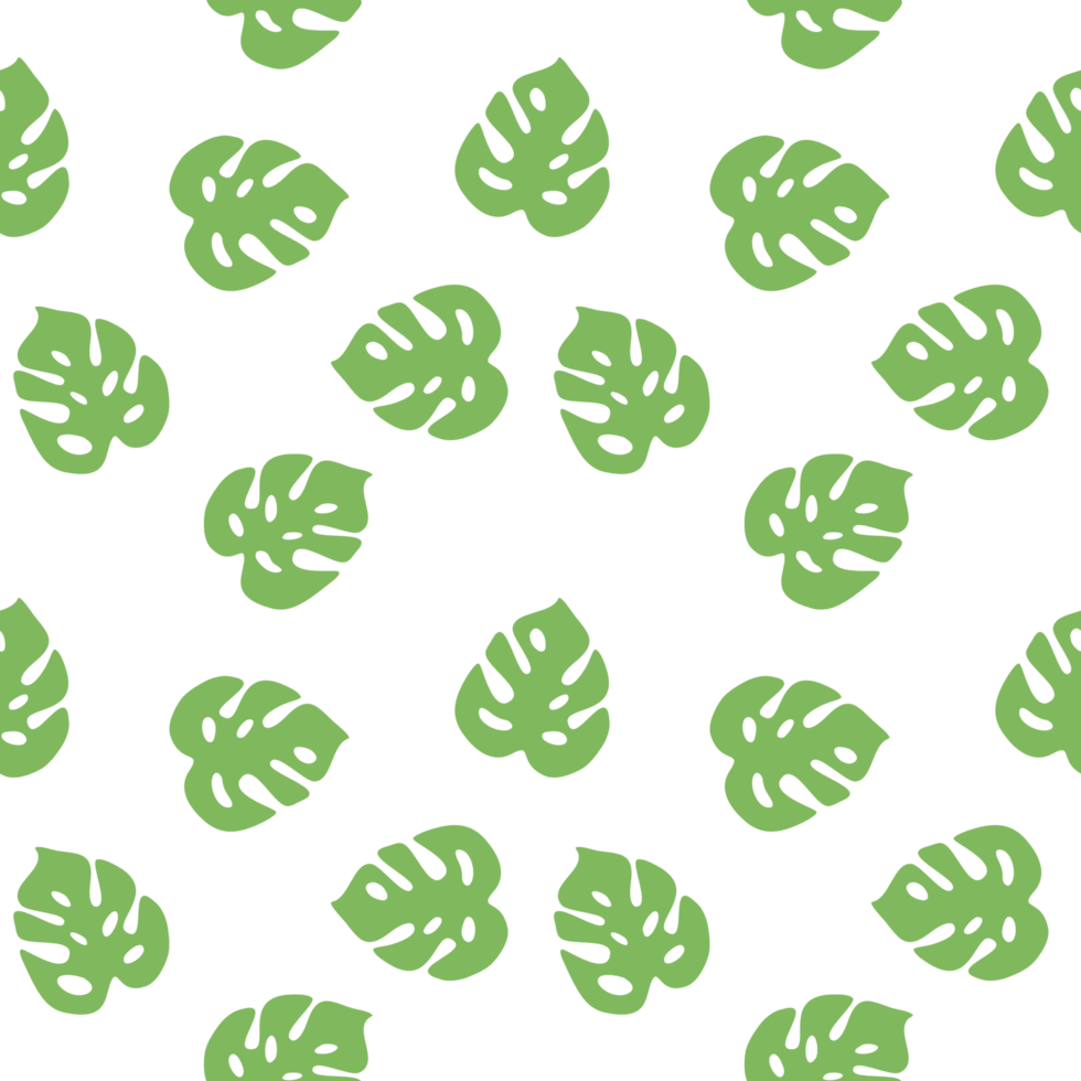 Monstera leaf pattern seamless background PNG