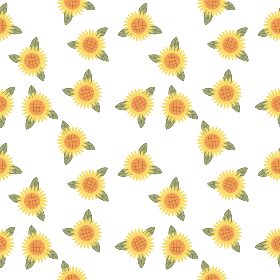Sunflower pattern seamless background PNG