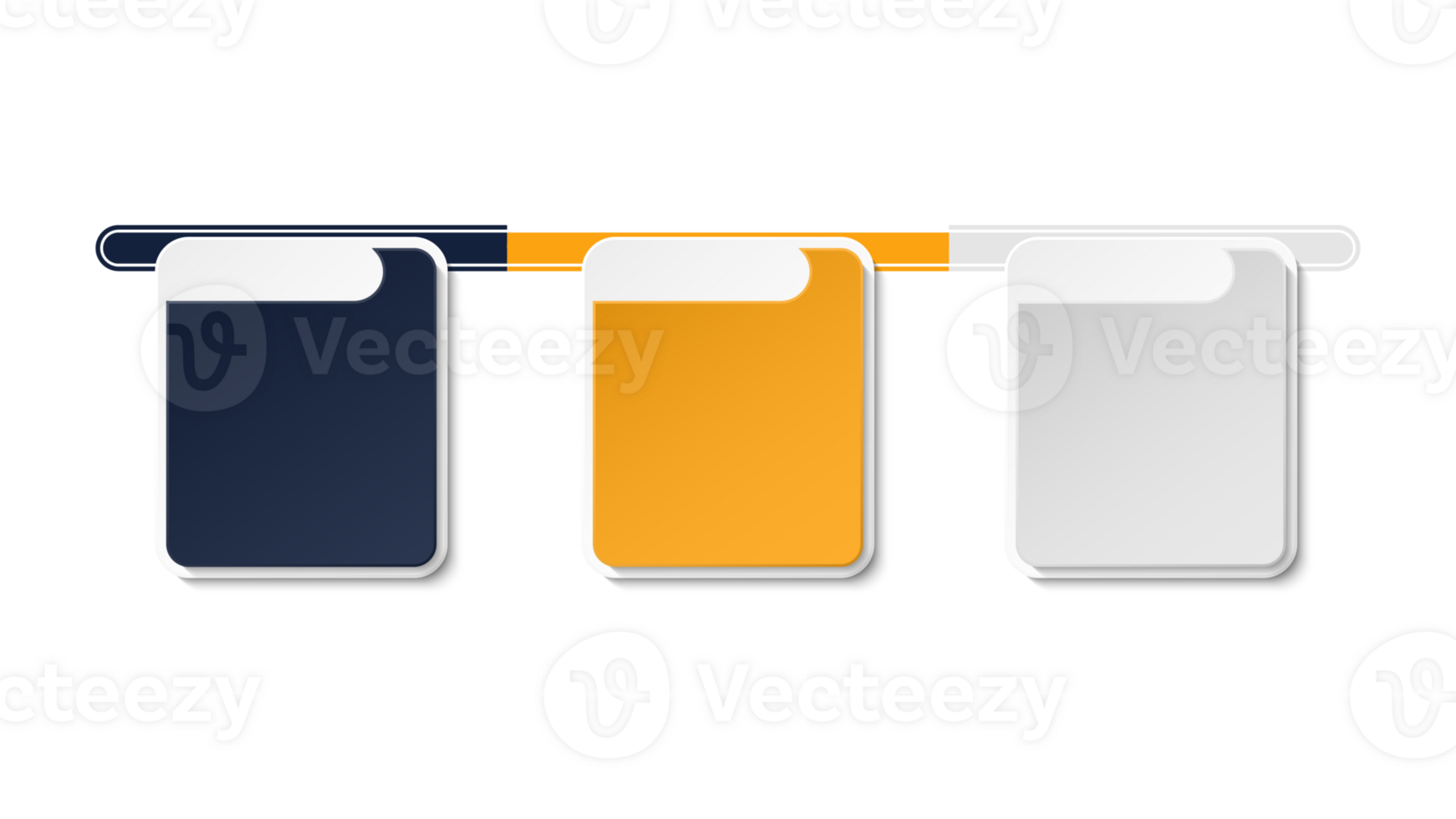 Horizontal timeline or flowchart with three square elements and space for data. png