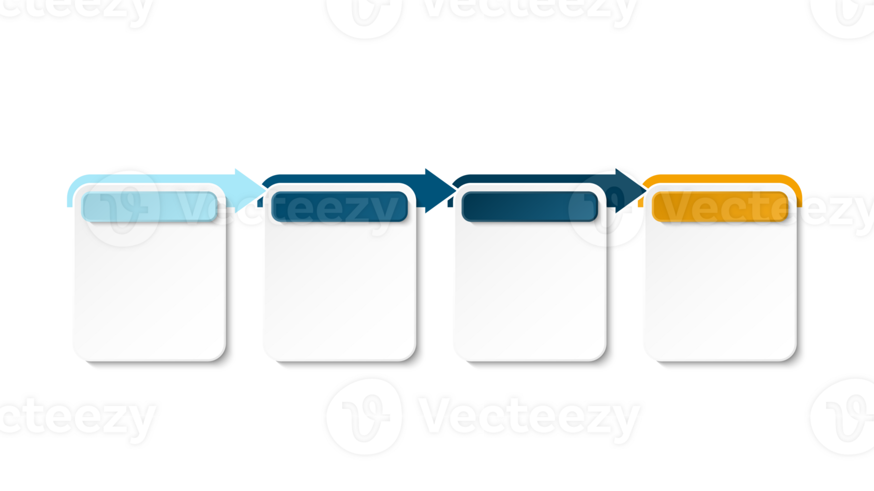 orizzontale sequenza temporale o diagramma di flusso con quattro piazza elementi e spazio per dati. png