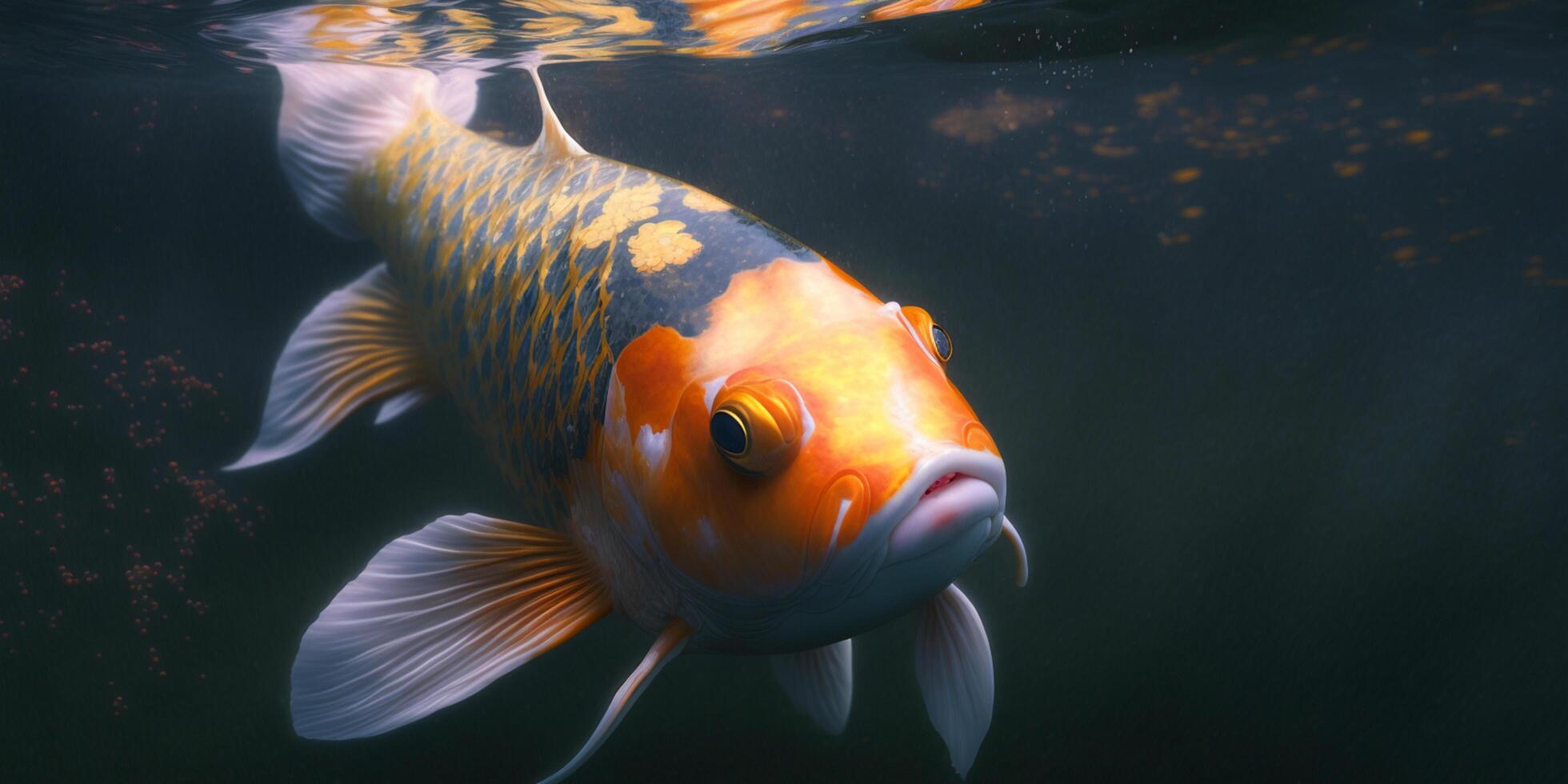 Illustration of koi fish underwater content photo