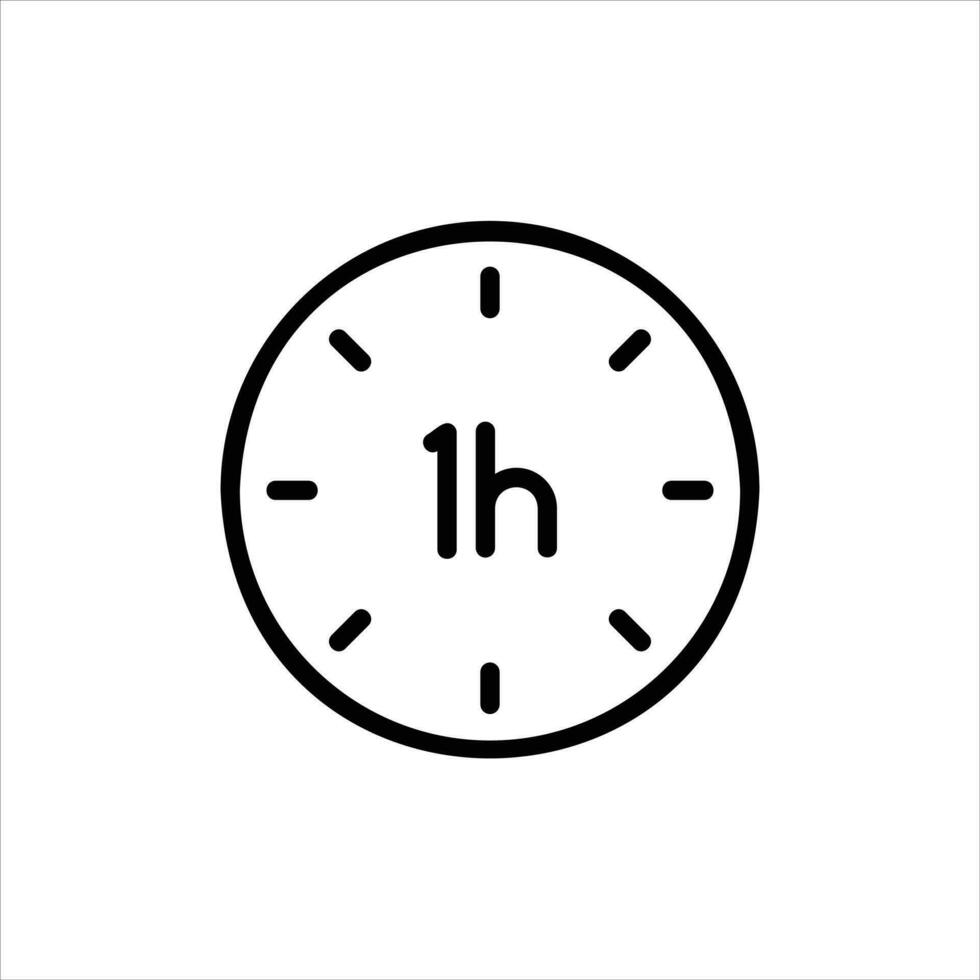 one hour in flat design style vector
