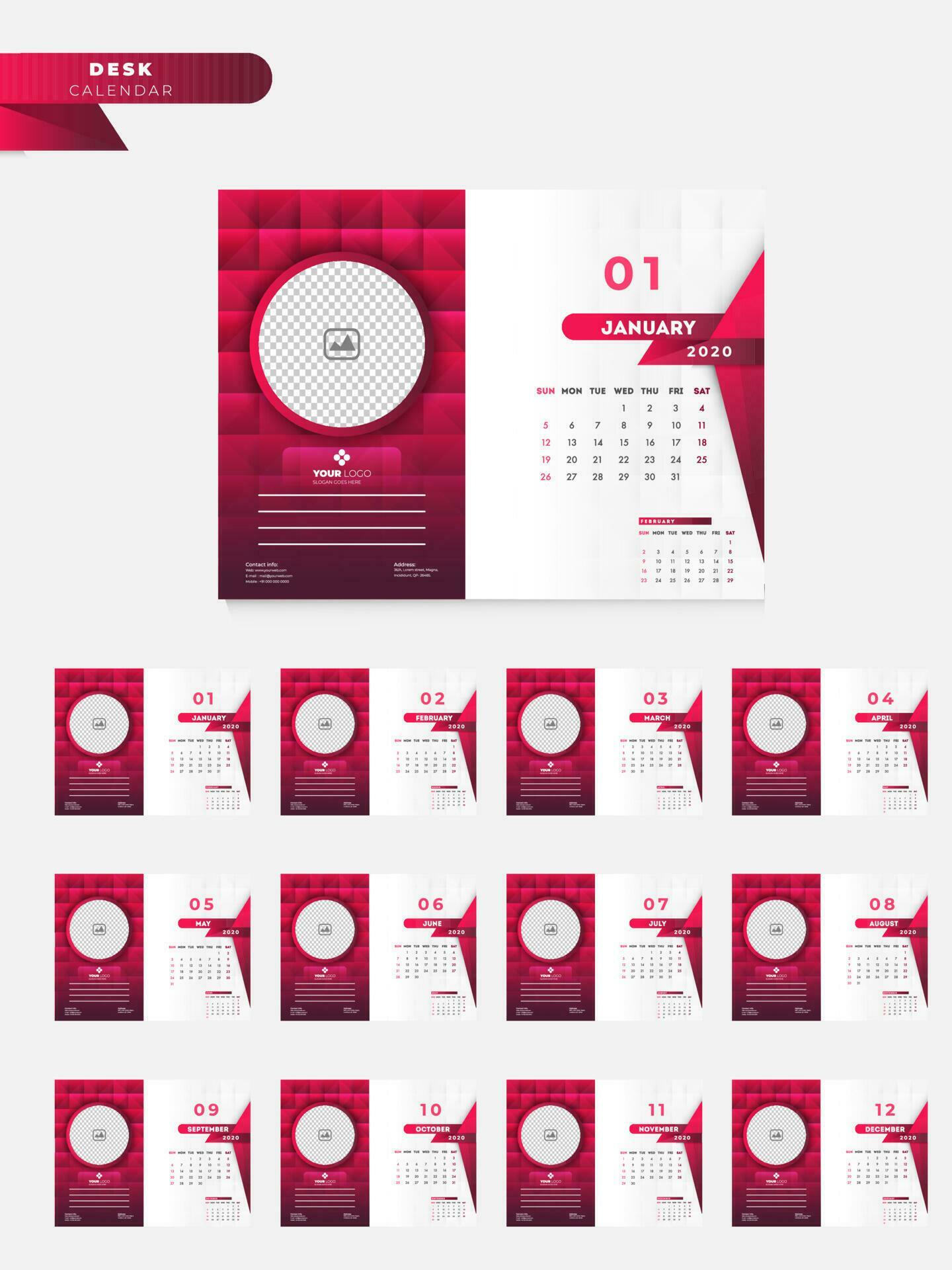 Yearly desk calendar design 24063276 vector art at vecteezy
