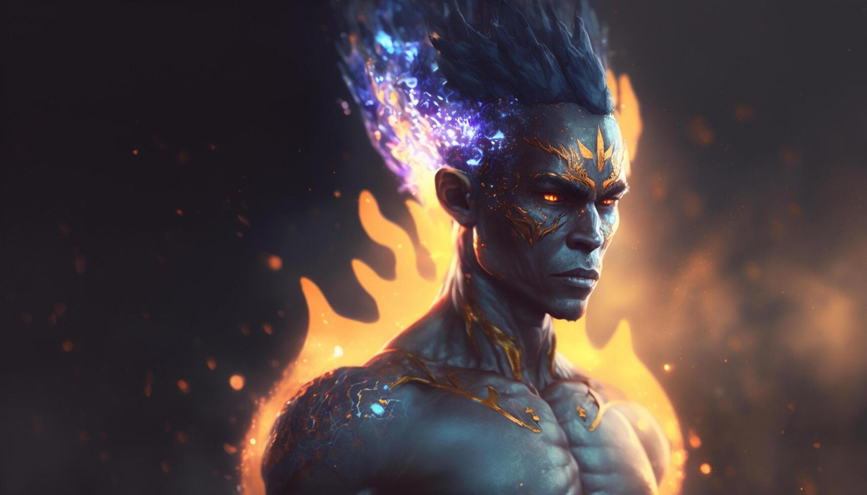 Majestic Portrait of Indra, the King of the Elements photo