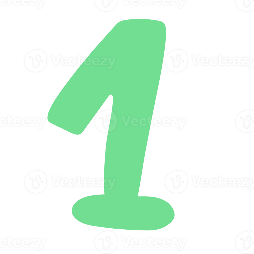 Number one with light green png