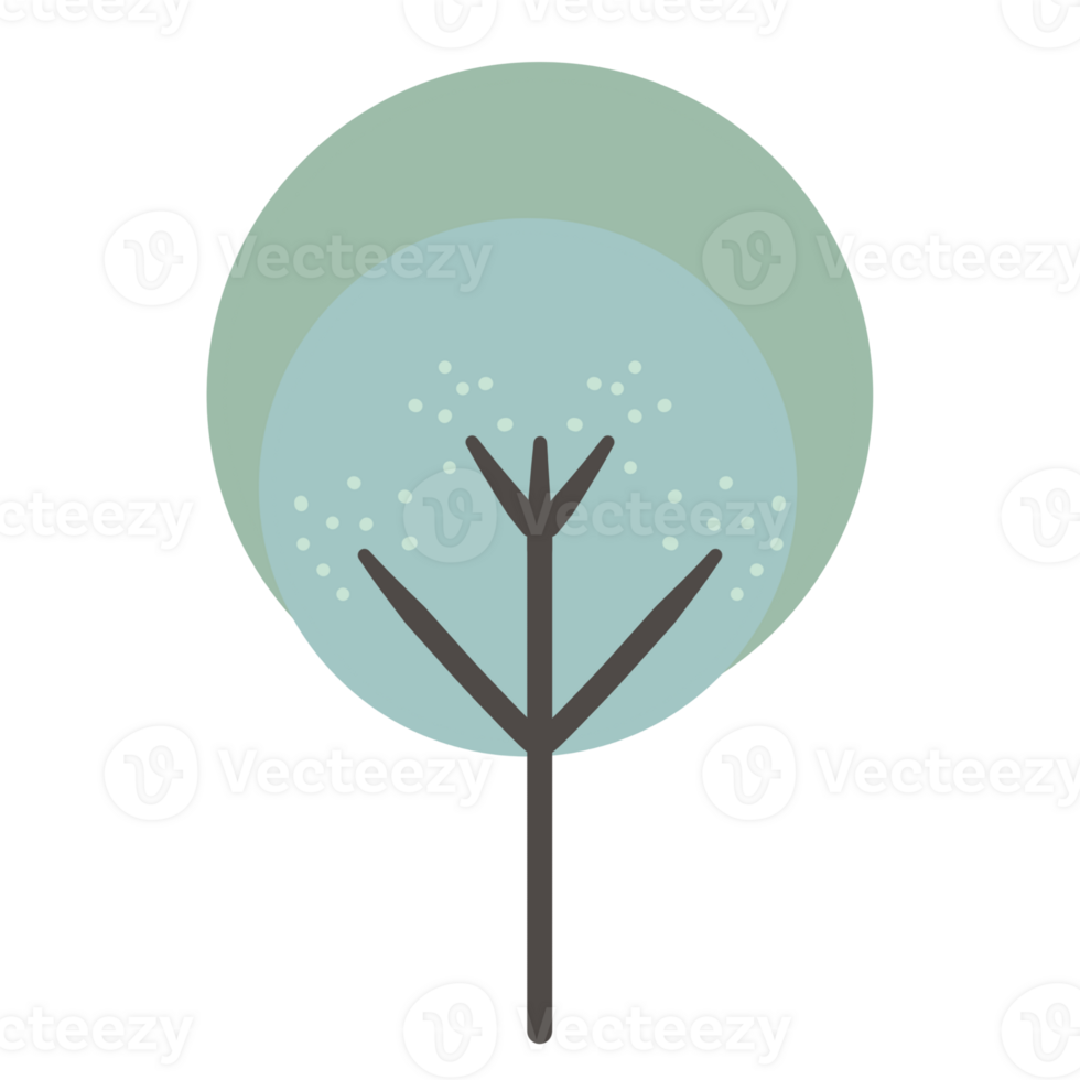 A minimal green and blue trees png