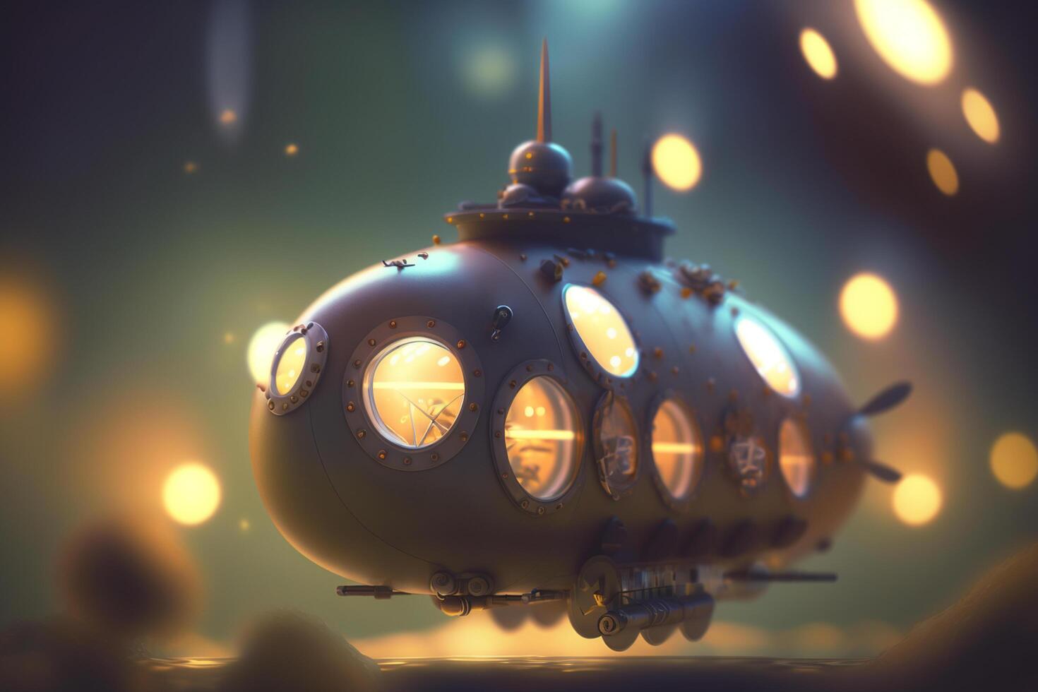 Fantastical Underwater Toy Submarine with Illumination and Whimsical Design photo
